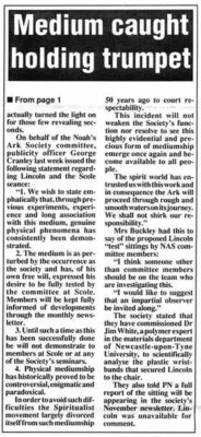 Colin Fry and the Séance Trumpet Incident | www.vonsponneck.co.uk